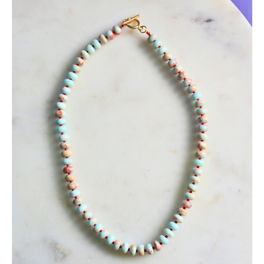 Shoushan Gemstone Beaded Necklace