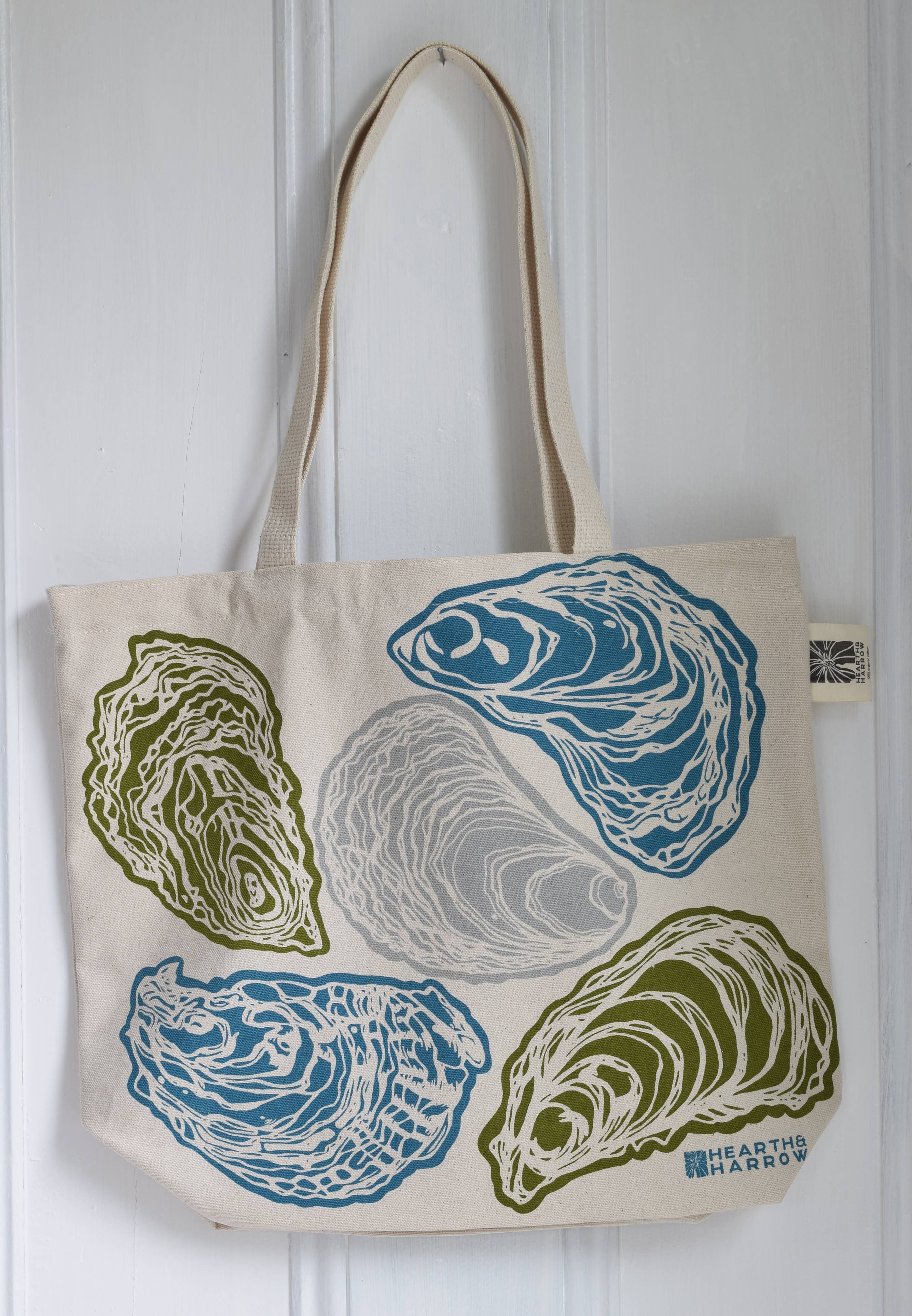 Oyster Tote Bag - 100% Cotton - Market and Beach Bag