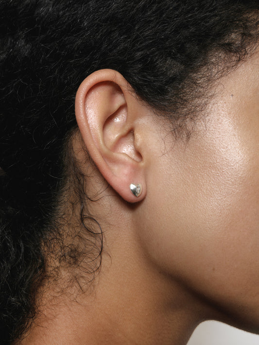 Heart Lock Studs | Sterling Silver