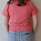 Cropped Heathered Lorel Tee | Sunset Coral