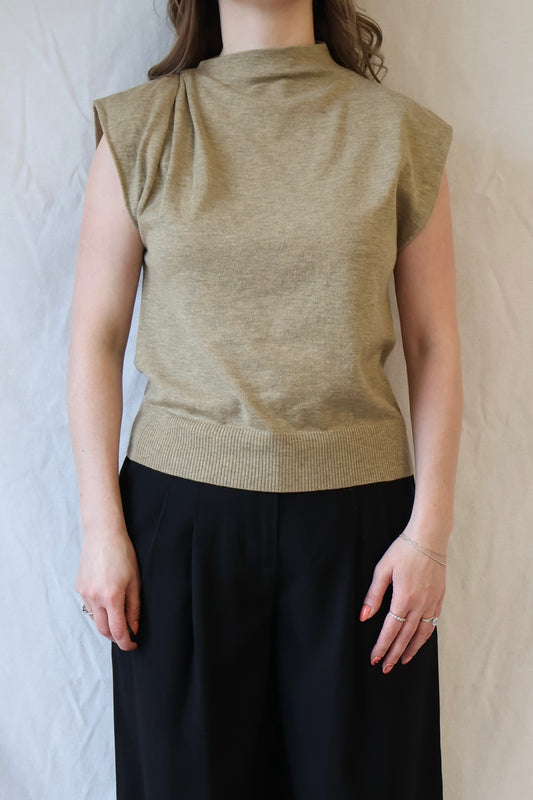 Elvio Merino Blend Top | Khaki
