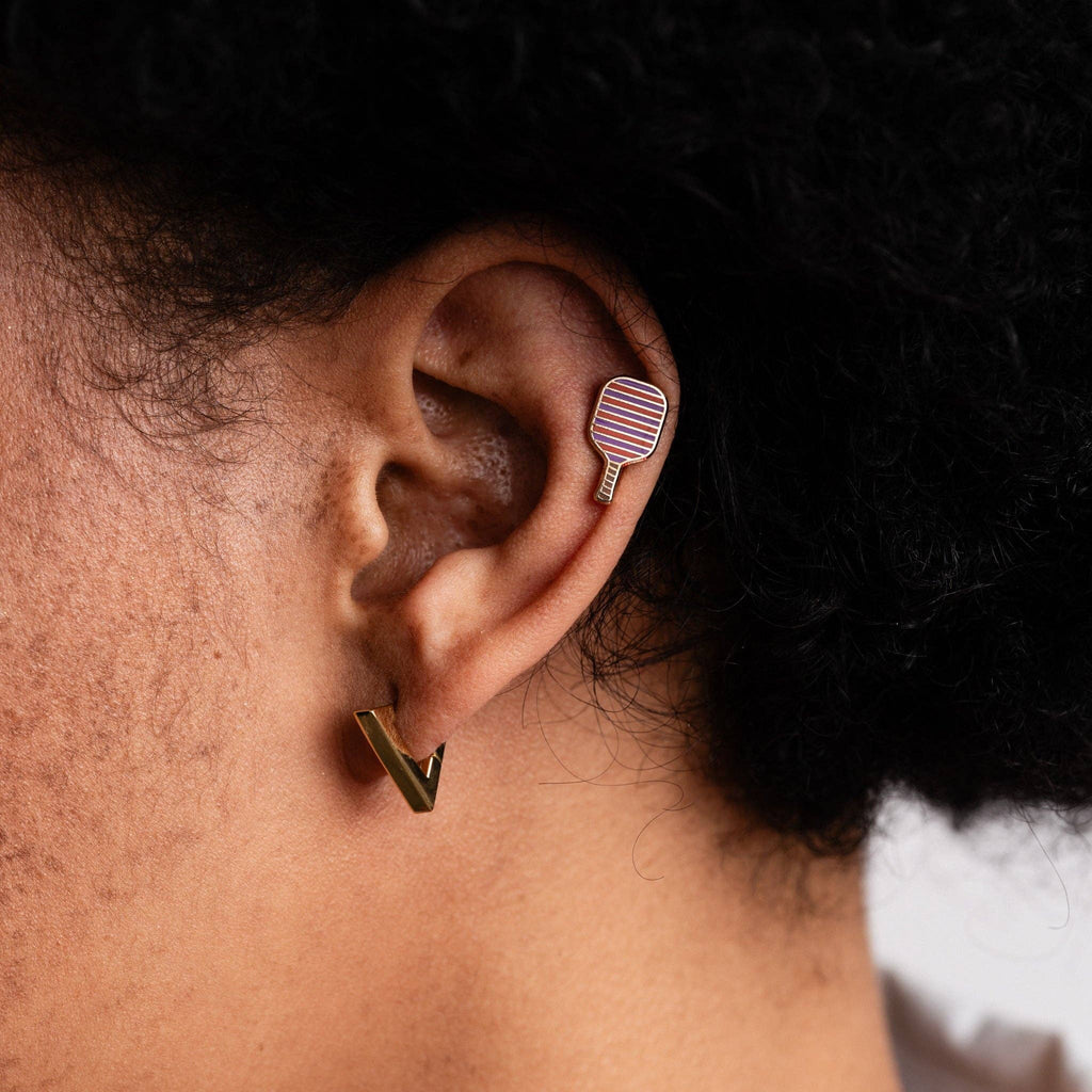 Triangle Huggie Hoops | 14k gold-plated brass