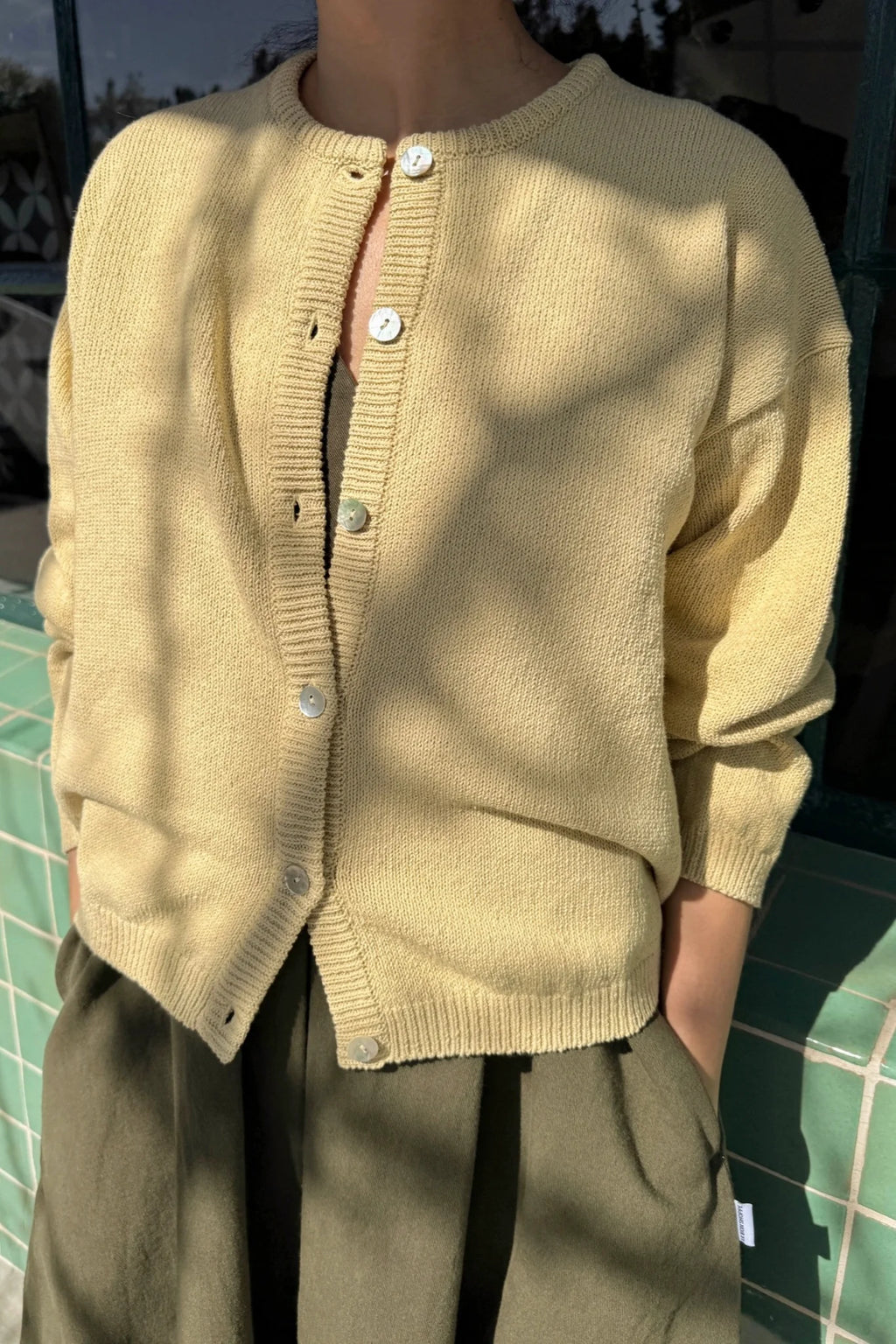 Cotton Leila Cardigan | Custard