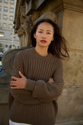Delčia: 100% Cotton Earth Brown Sweater 