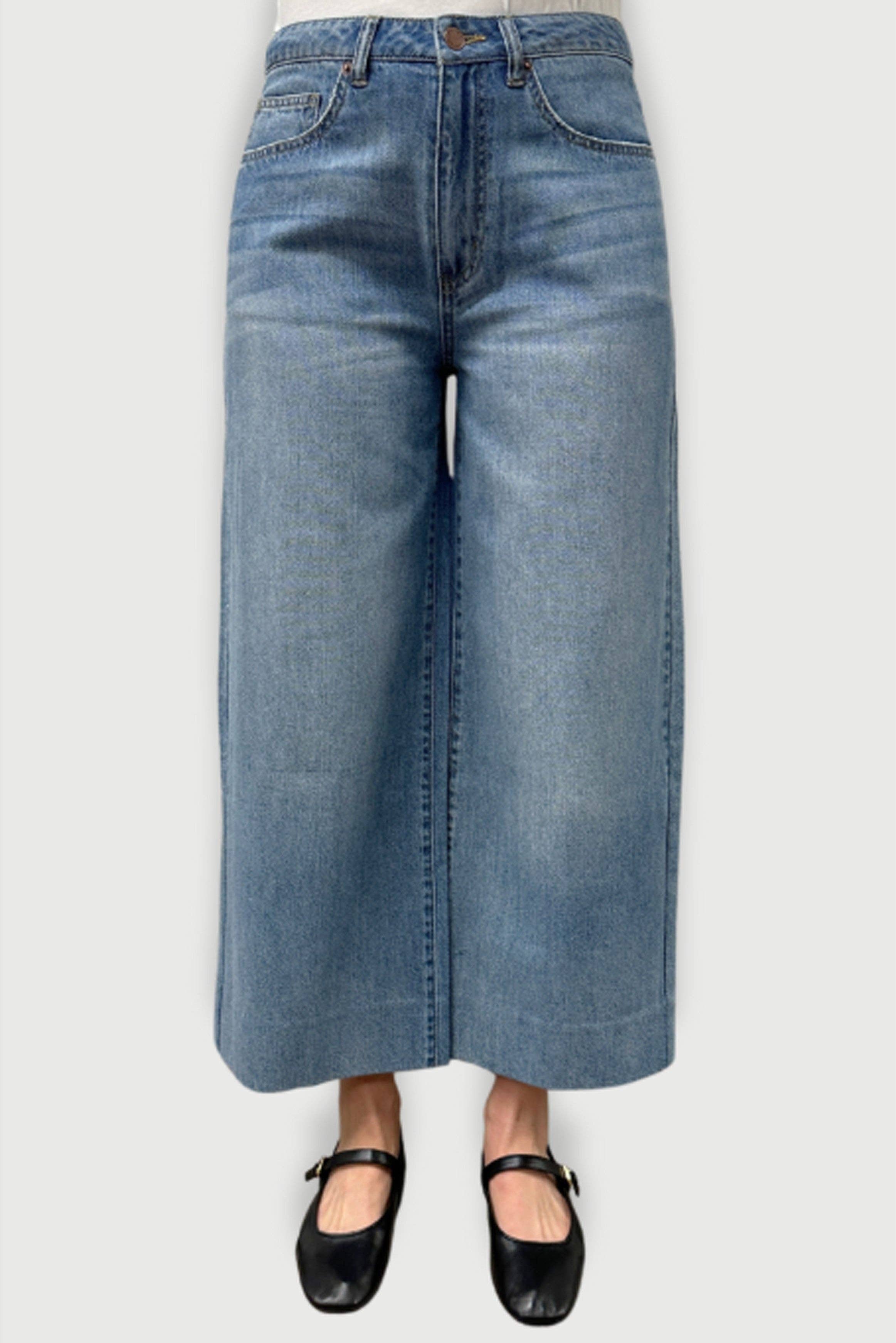 Dakota High Rise Super Wide Crop | Classic Light Vintage