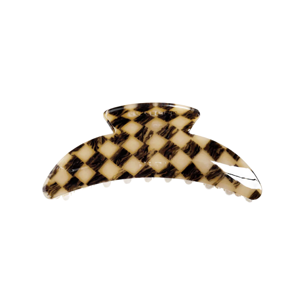 Slim Hair Claw Clip | Faded Checker