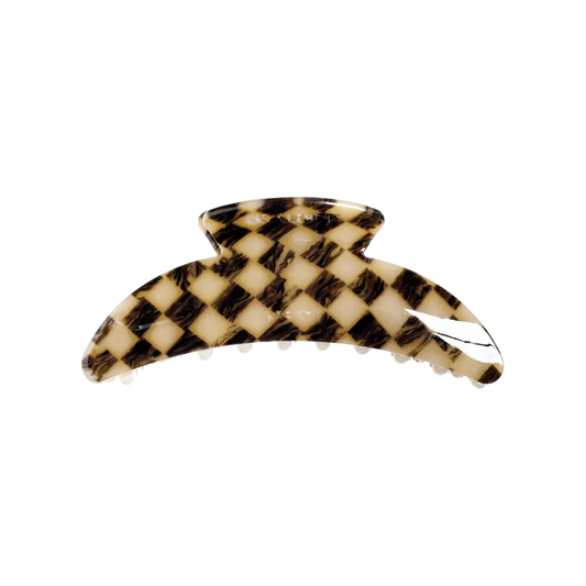 Slim Hair Claw Clip | Faded Checker