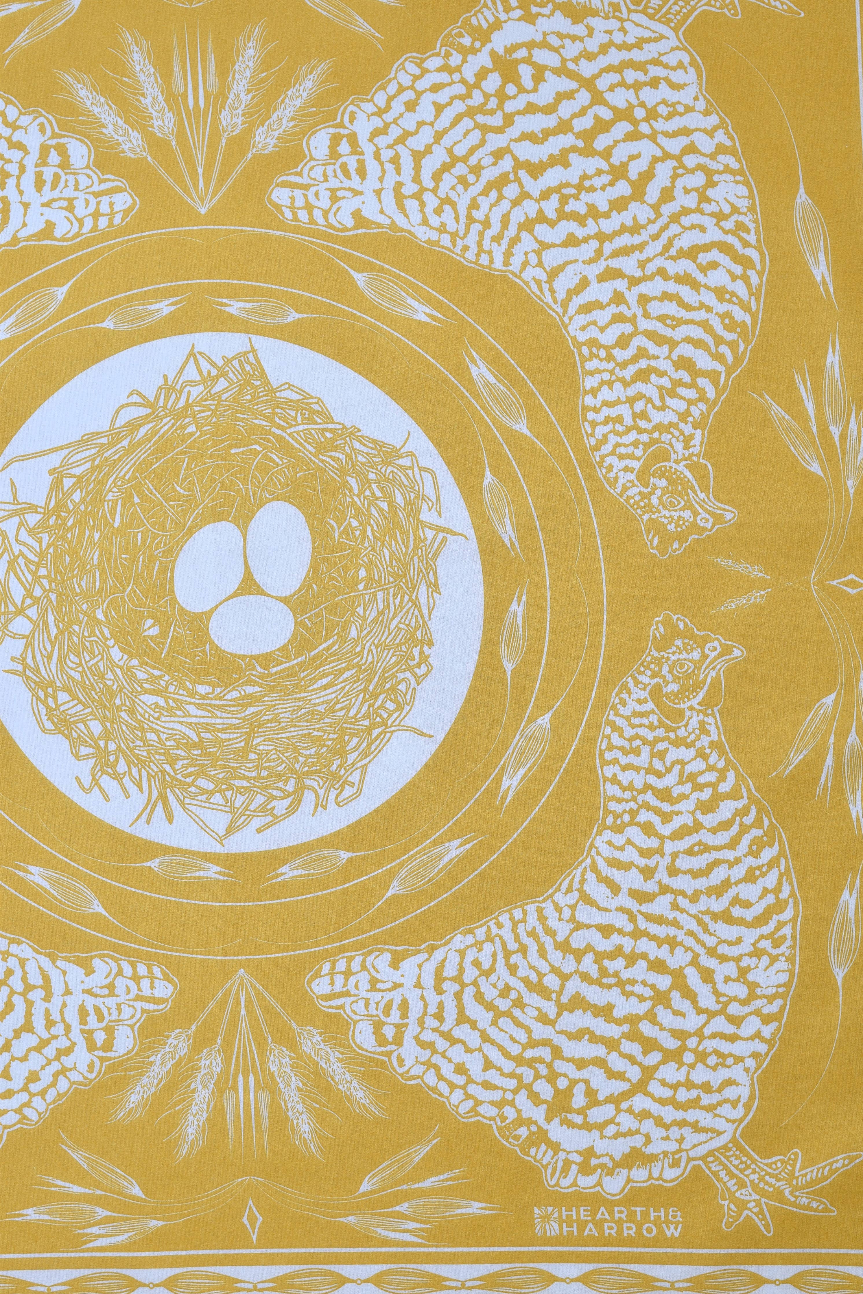 Chicken Bandana - Yellow -100% Cotton - Nautical Print -