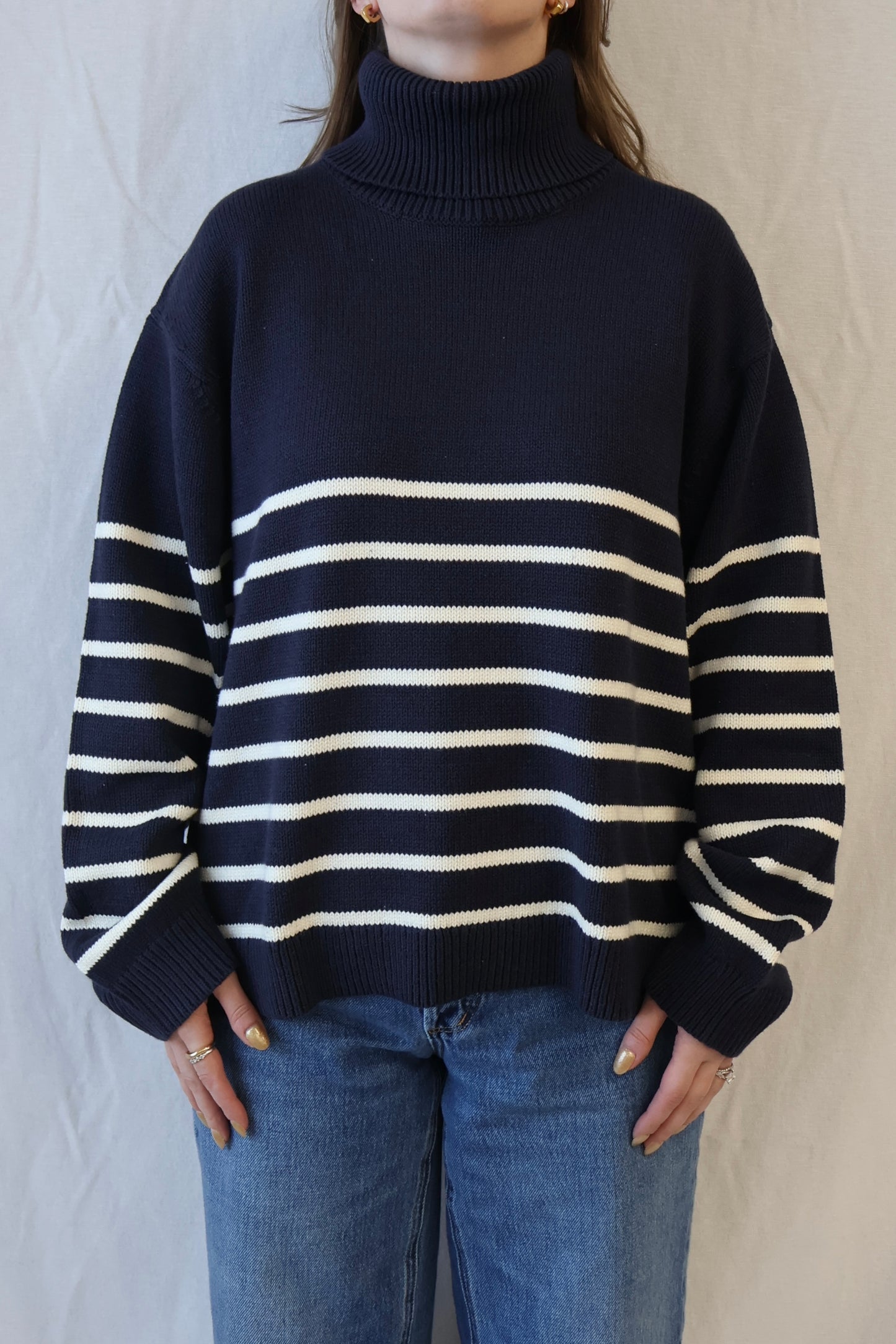 Venus Turtleneck | Navy Stripe