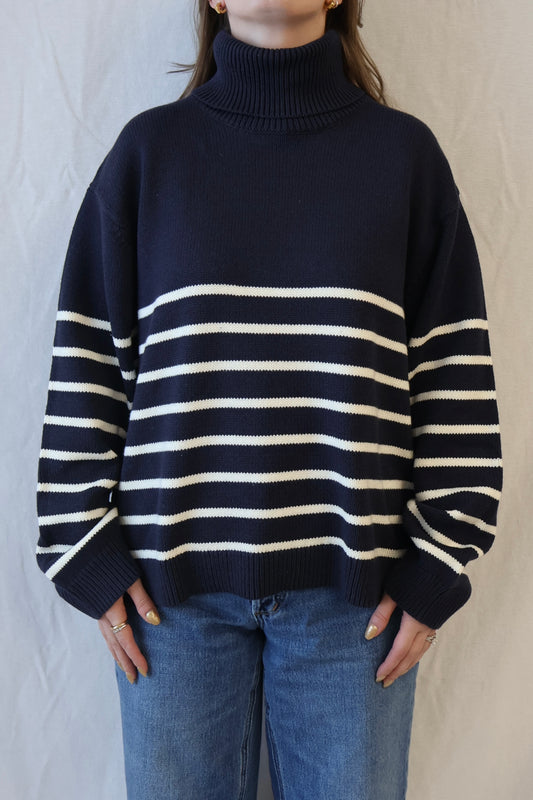 Venus Turtleneck | Navy Stripe
