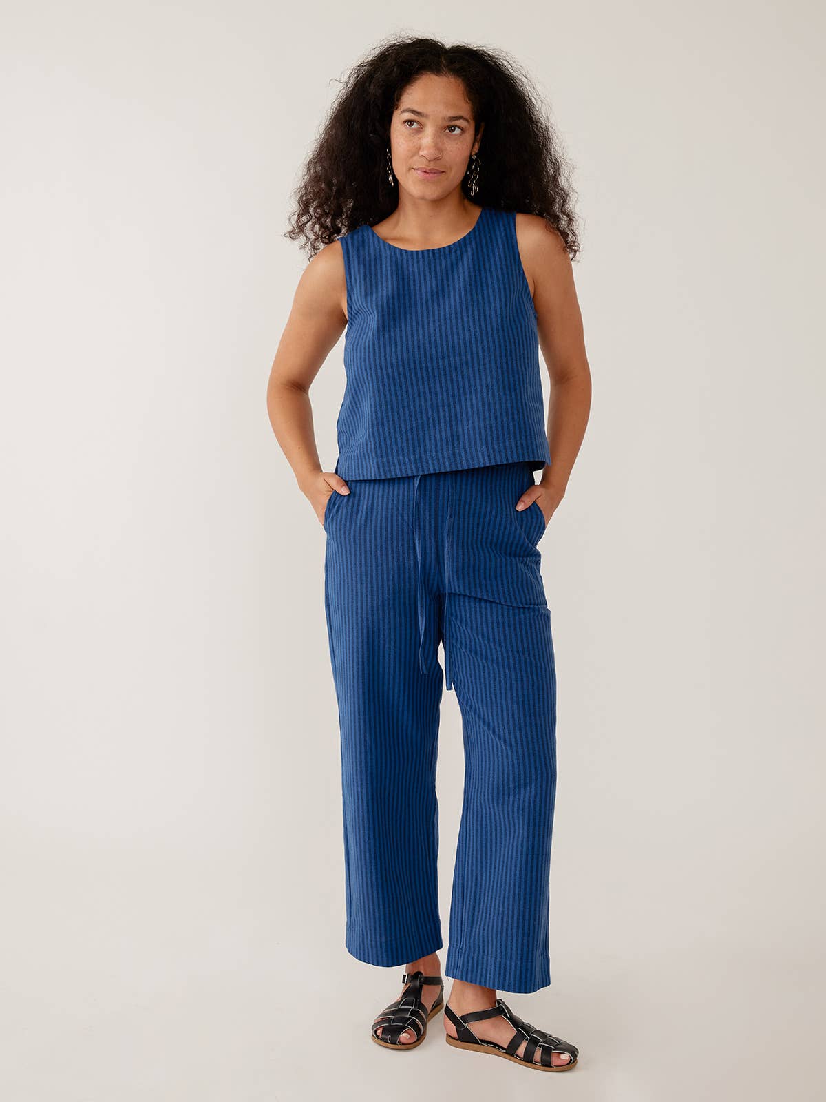 Emmy Pant Cerulean Stripe