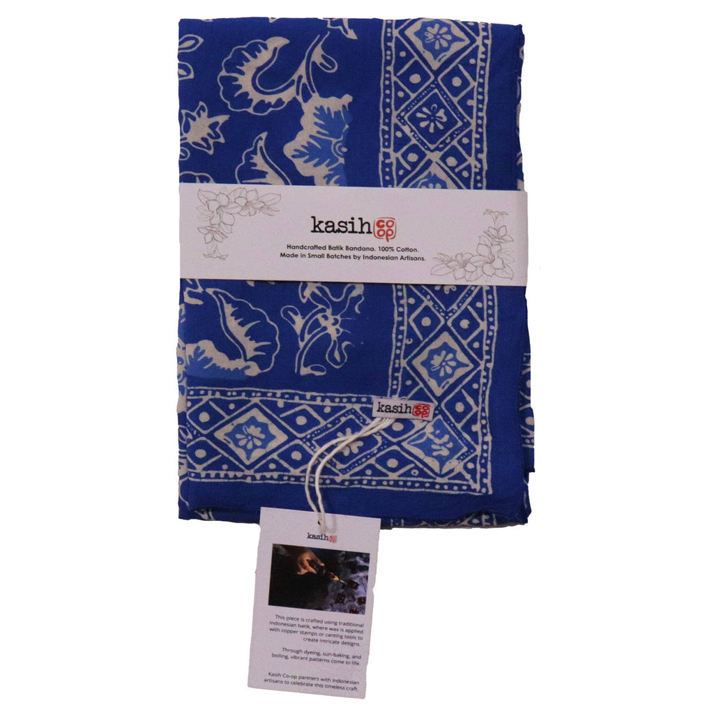 39" Batik Bandana | Blue Tendril