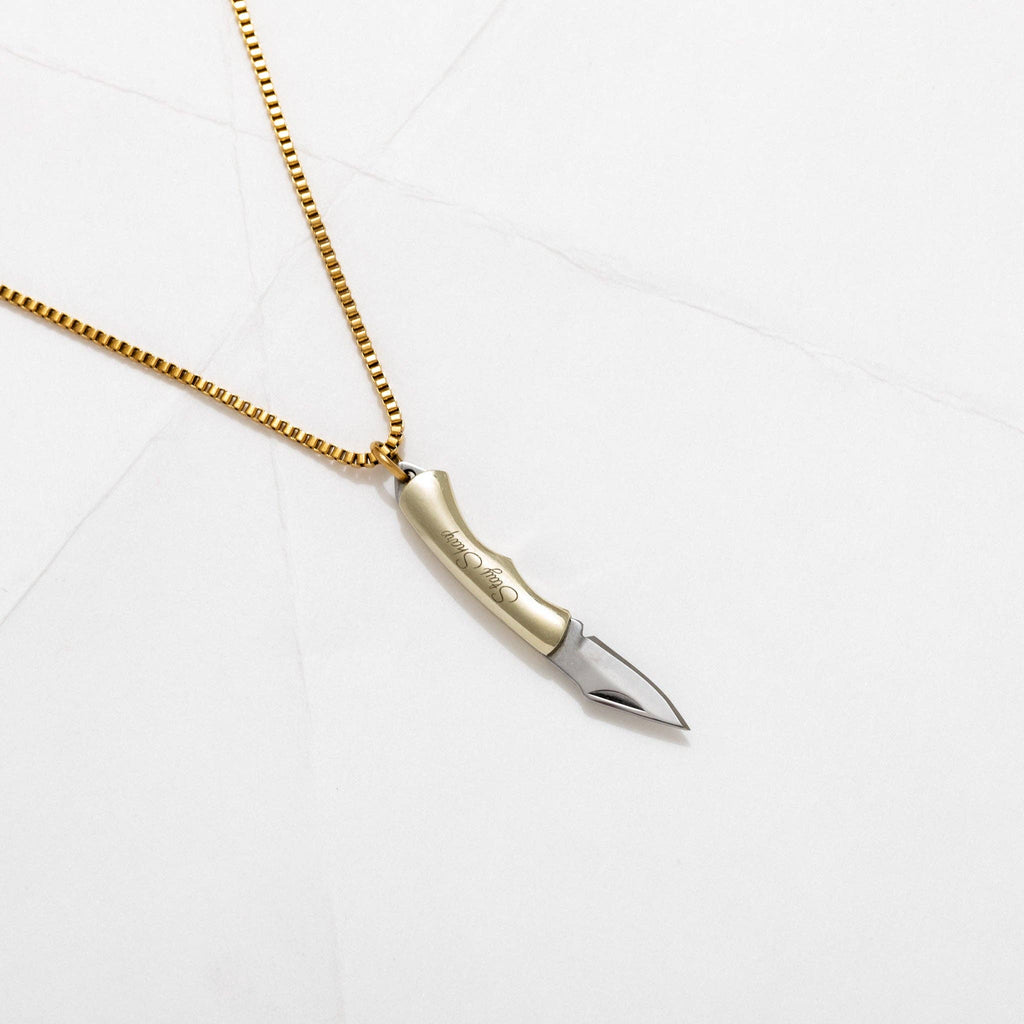 Sloane Stay Sharp Safety Utility Necklace - Gold or Silver : Gold Plated Chain | Larissa Loden