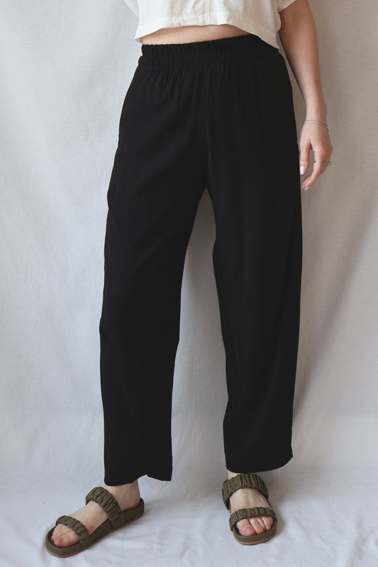 Elastic Barrel Pant | Black