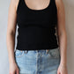 Mia Scoop Neck Layering Tank | Black