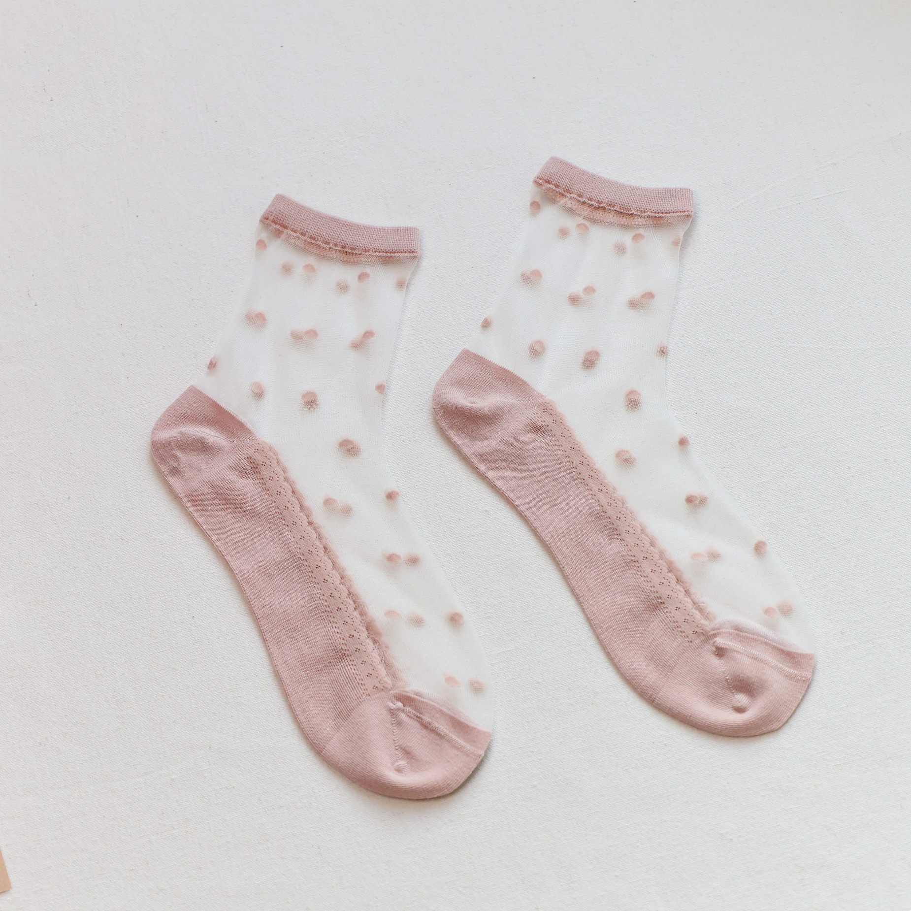 Sheer Polka Dot Ankle Socks