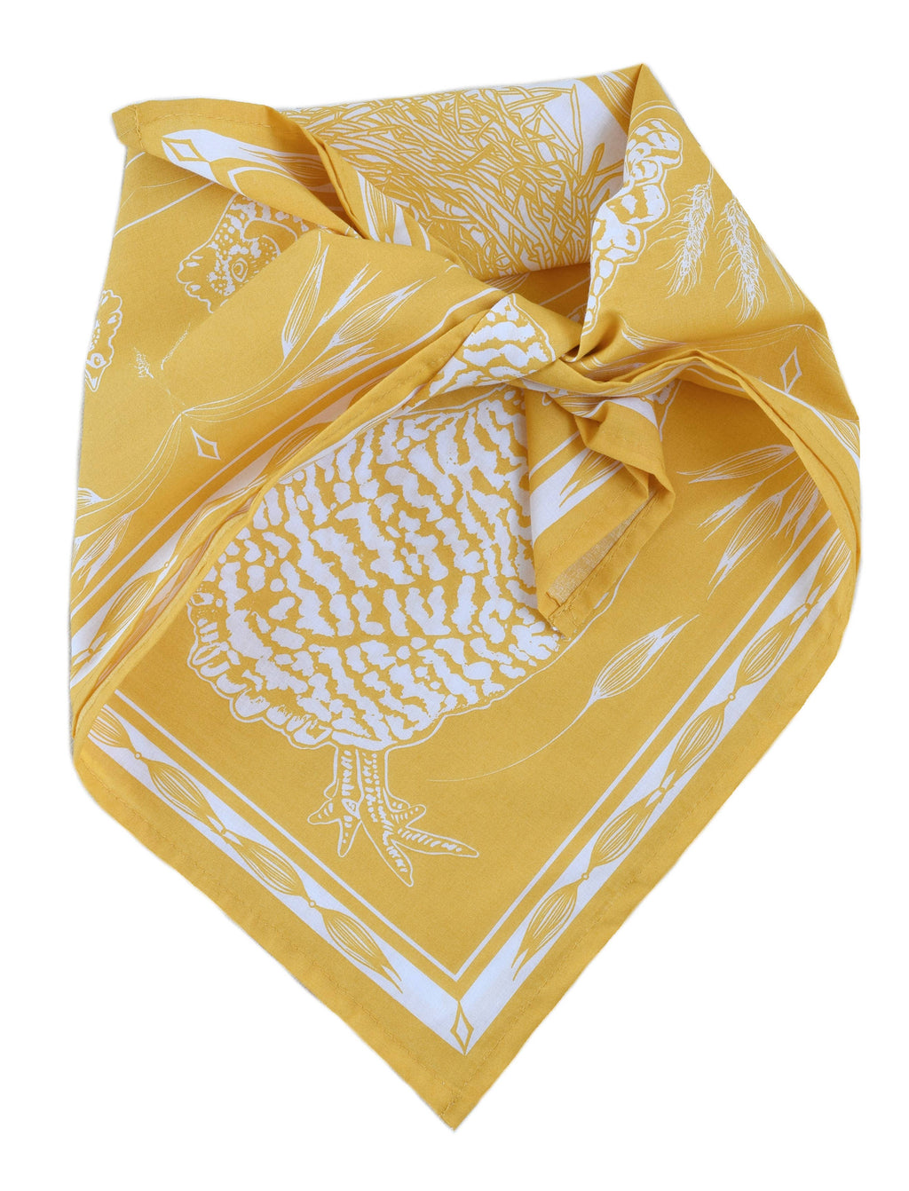 Chicken Bandana - Yellow -100% Cotton - Nautical Print -