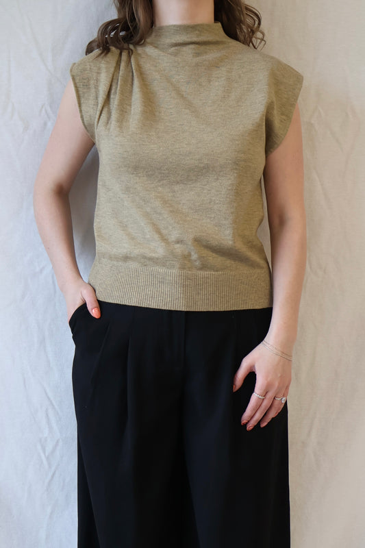 Elvio Merino Blend Top | Khaki