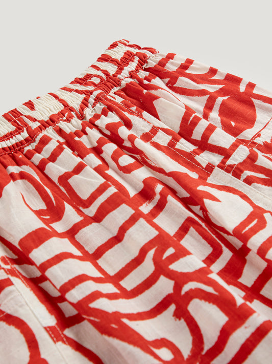 Cookery Cotton Pants | Red