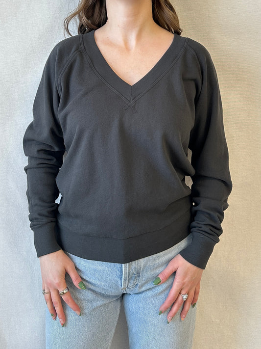 Sinead V-Neck Sweatshirt | Vintage Black