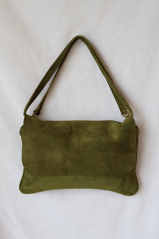 Cecilia Crossbody Clutch | Avocado Suede