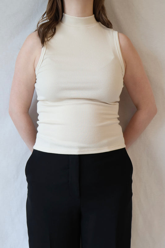 Mel Ribbed Mock Neck Tank | Sugar