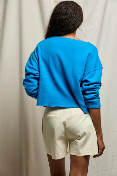 Briana Boat Neck Sweatshirt | Cobalt