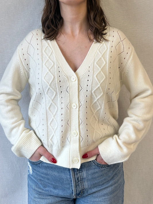 Salee Cardigan | Clear Cream