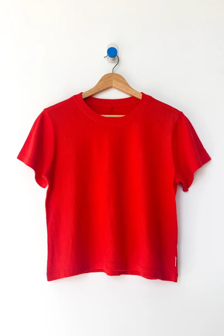 Airy Darling Tee | Tomato | Low Gauge Light Weight Jersey)