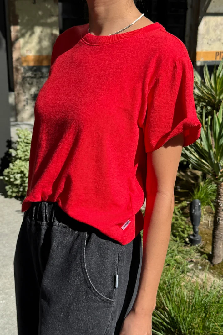 Airy Darling Tee | Tomato | Low Gauge Light Weight Jersey)