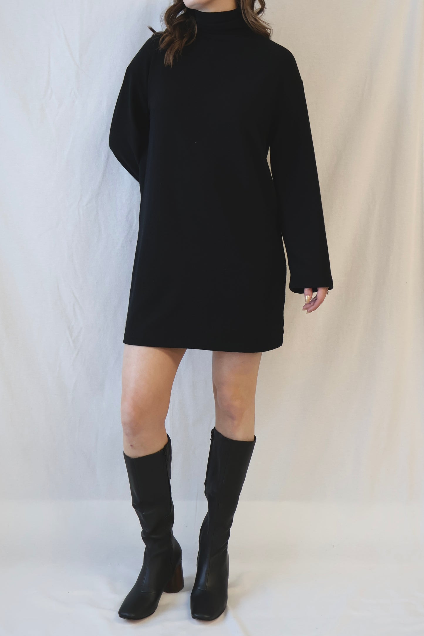 Anette Brushed Sweater Dress | True Black