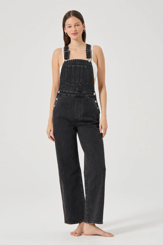 Stevie Relaxed Overalls | Black Sand
