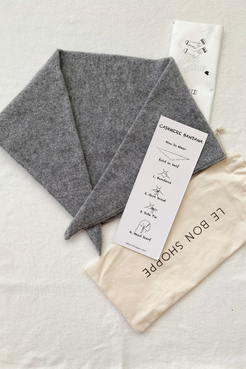 Cashmere Bandana | Ht. Grey