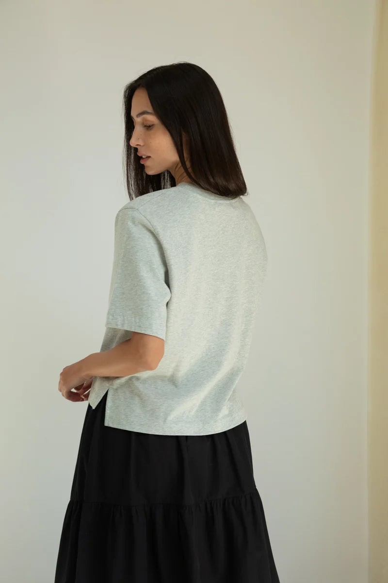 Bay Organic Cotton Jersey | Grey Marl