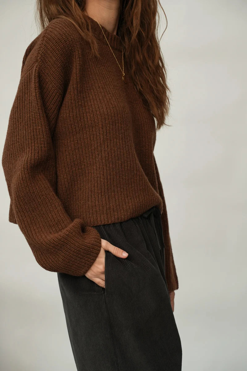 Organic Cotton Courduroy Trousers | Charcoal