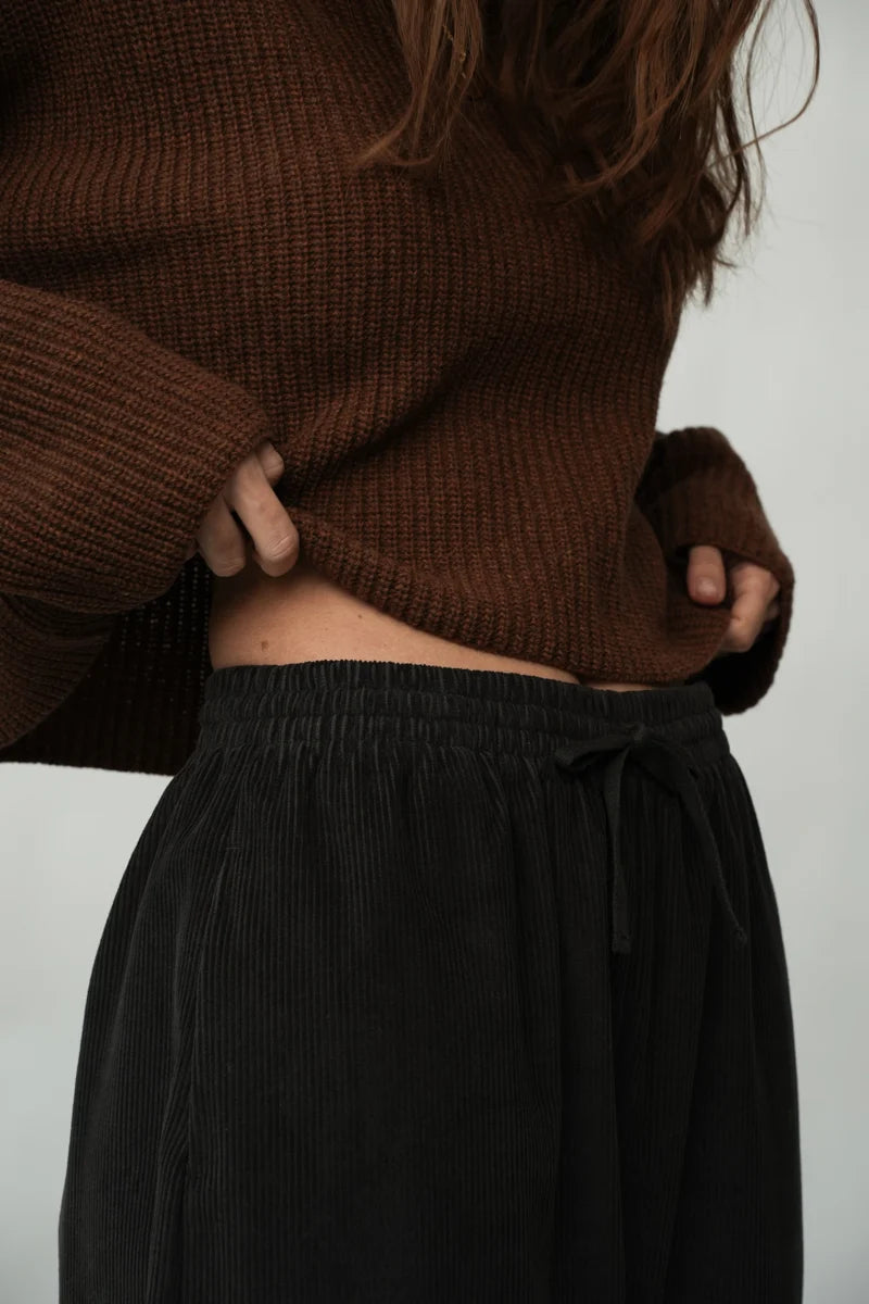 Organic Cotton Courduroy Trousers | Charcoal