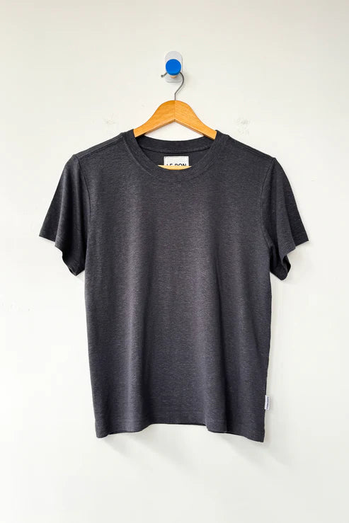 Bo Linen Blend Tee | Charcoal