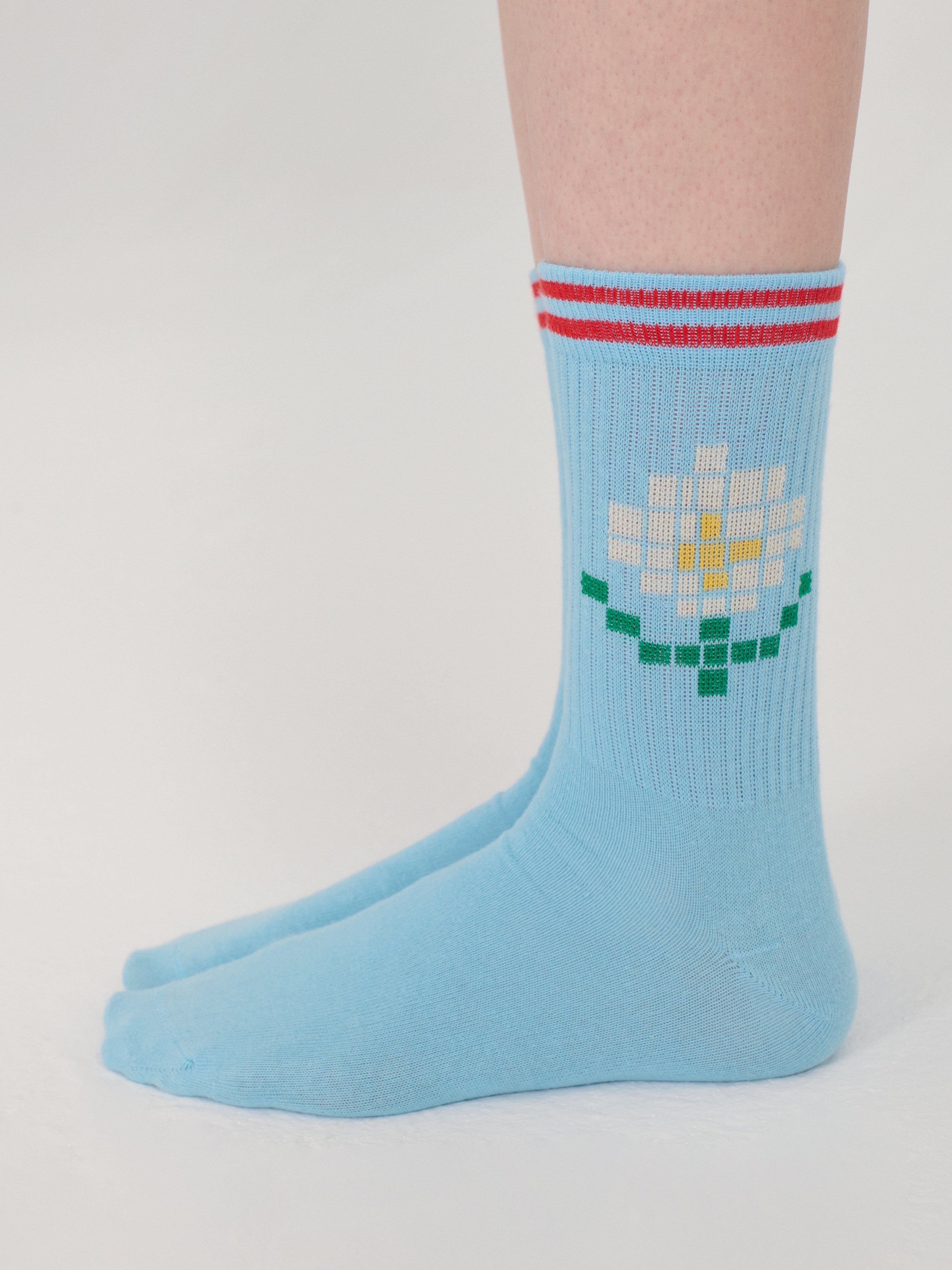 Pixel Daisy Cotton Sock Pack