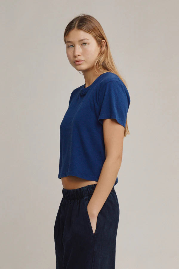 Cropped Lorel Tee | Deep Indigo