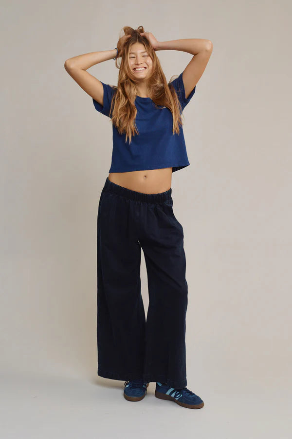 Cropped Lorel Tee | Deep Indigo