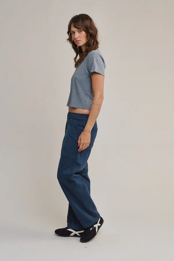 Heathered Cropped Lorel Tee | Athletic Gray