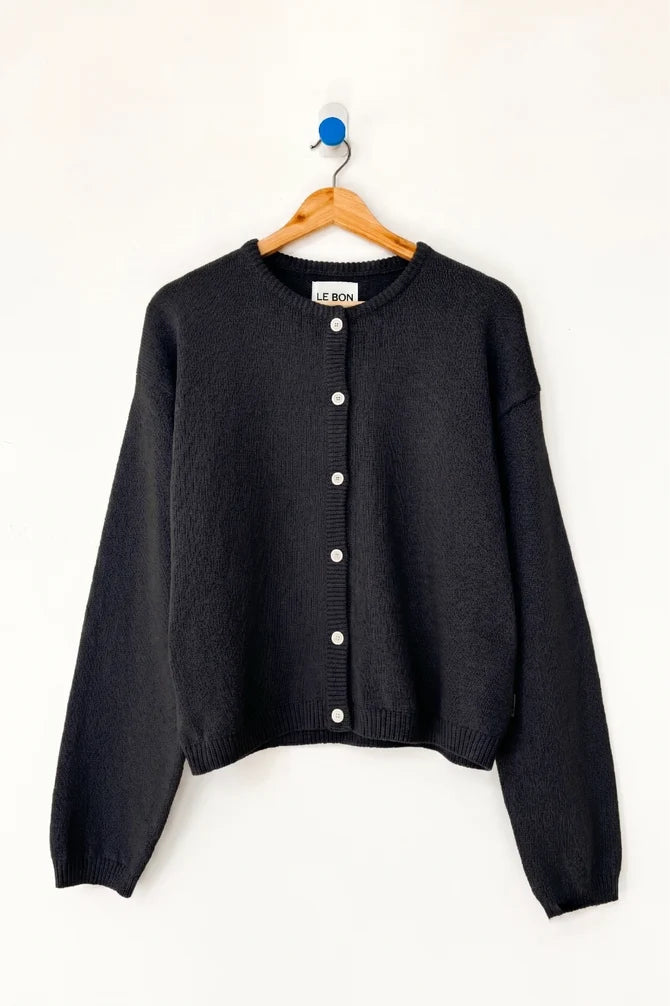 Cotton Leila Cardigan | Black