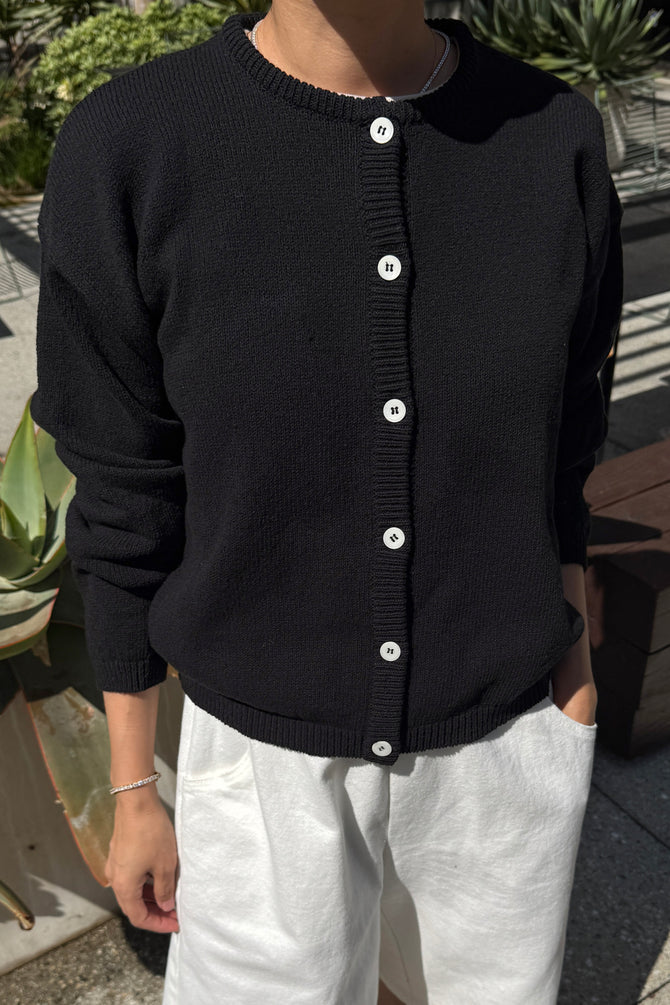 Cotton Leila Cardigan | Black