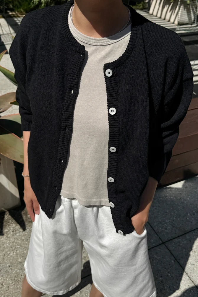 Cotton Leila Cardigan | Black