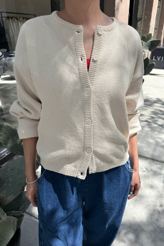 Cotton Leila Cardigan | Natural