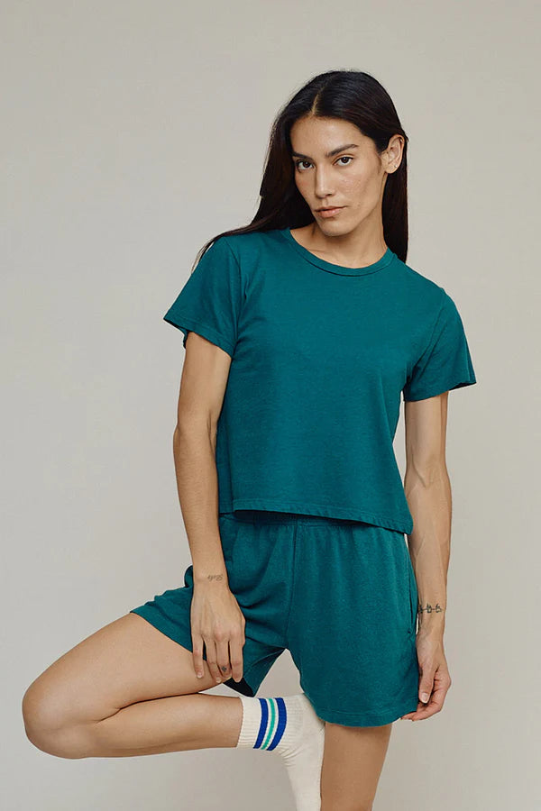 Cropped Ojai Tee | Deep Teal