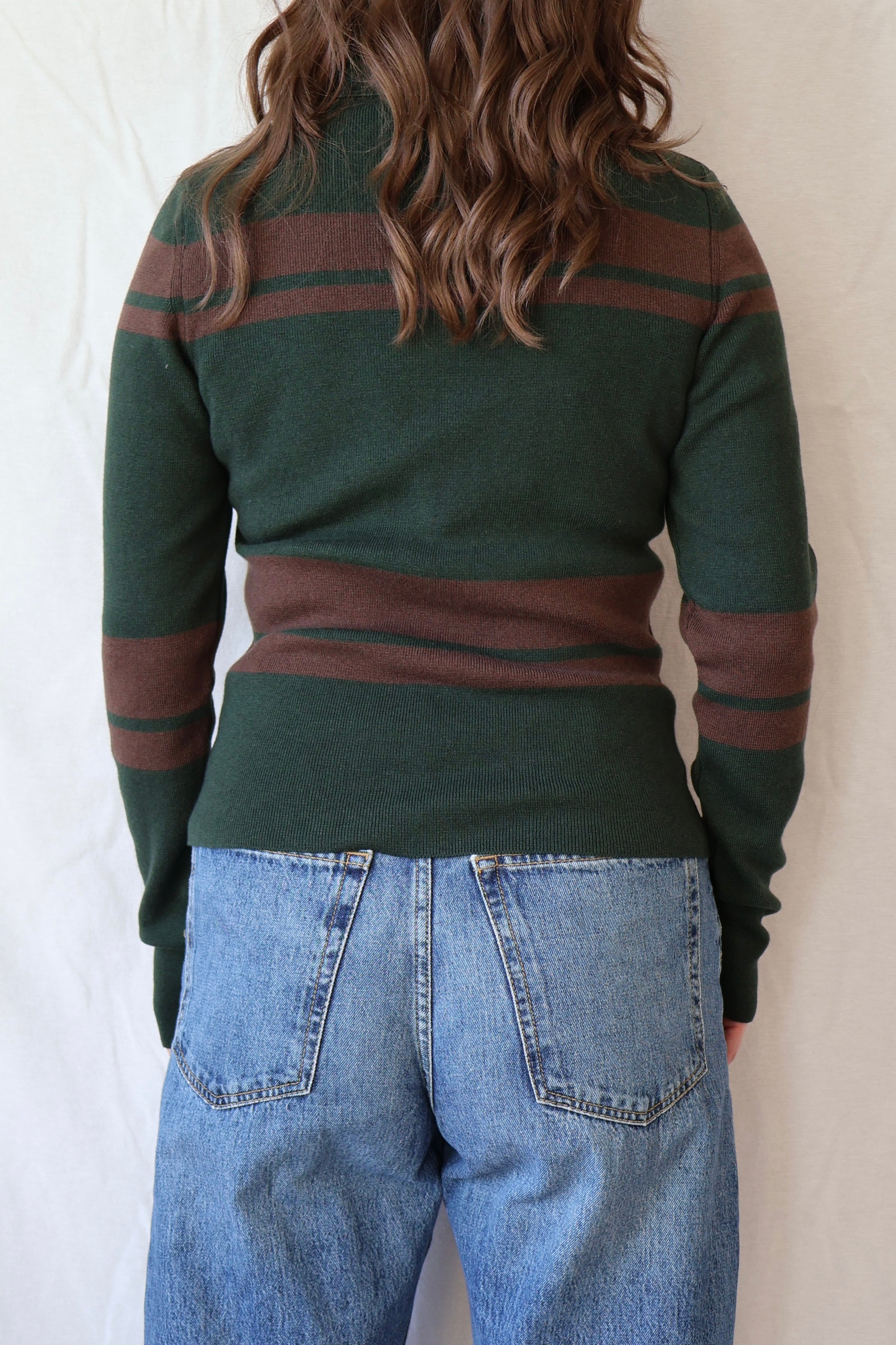 Dante Striped Sweater | Green + Brown