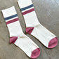 Dark Pink Retro Crew Socks