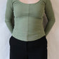Nadia Boat Neck Top | Eucalyptus