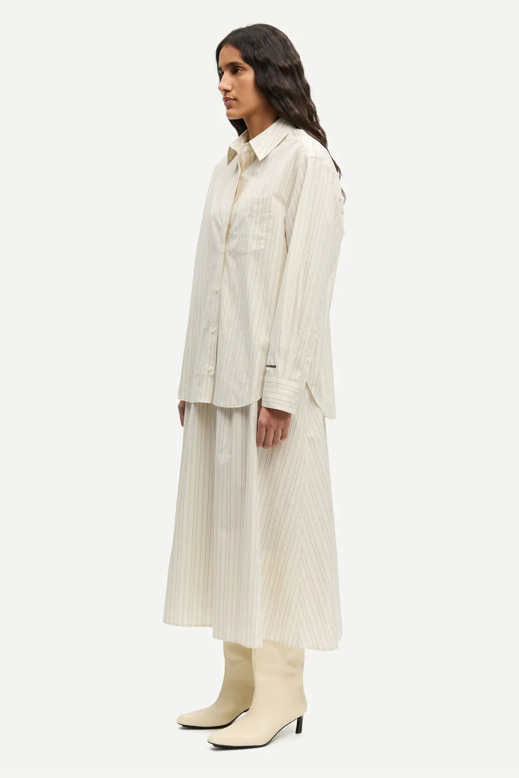 Salova Pocket Shirt | Bone Stripe